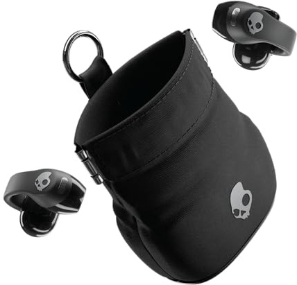 Skullcandy Push 720 Open Wireless Open Ear Bluetooth Earbuds, Headphones, Waterproof, Clip-On Lightweight Design, 30 Hours Battery, Wireless Charging Pouch, Microphone for iPhone Android - True Black