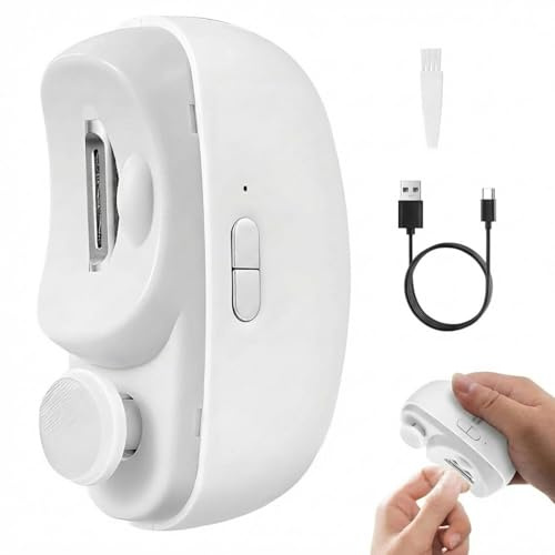 Electric Nail Clippers for Adults & Babies, Baby Nail File Electric, Rechargeable Fingernail Trimmer with LED Light Nail Scraps Storage, Safe and Quiet for Newborns, Toddler, and Children