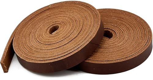 Jeereal Latigo Leather Saddle Strings, 2-Piece, 1/2 x 72, Stylish Pliable Horse Saddle Accessories (Brown)