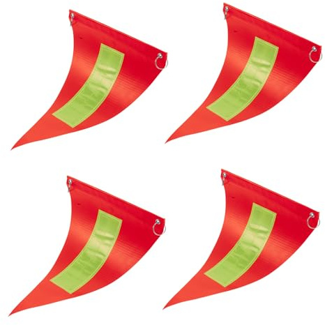 CORHAD 4pcs Reflective Safety Bike Flags Replacement for Cycling with PVC High Visibility Warning Pennants 20.7x28.2cm for Bicycle Scooter Road Accessories