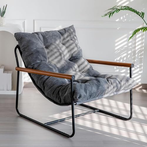 MAXYOYO Fauteuil de Salon, Moderne, avec Accoudoirs, en Velours Côtelé, Ergonomique, pour Salon, Chambre à Coucher