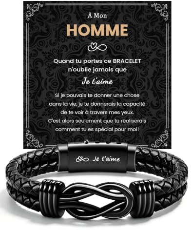 MANVEN Cadeau Homme Bracelet Homme Cadeau Anniversaire Noel Saint Valentin