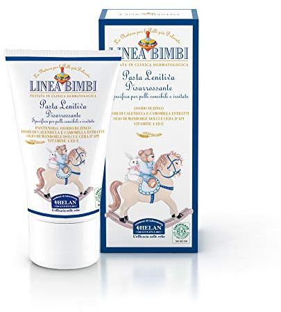 Helan, Linea Bimbi Bio, Crema Cambio Pannolino per Neonati e Bambini, Pasta Protettiva Calmante per Arrossamenti e Irritazioni anche per Pelli Sensibili, con Calendula e Vitamina E - 50ml