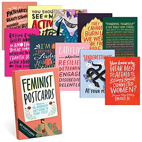 Em & Friends Livre de cartes postales féministes, 20 cartes postales (2 de chaque 10 styles), 12,7 x 17,8 cm