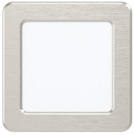EGLO LED Einbaustrahler Fueva 5, L x B 11,7 cm, Spot aus Stahl und einer Kunststoff Leuchtfläche, Einbauleuchte in Silber, Weiß, Einbauspot flach, geringe Einbautiefe 26 mm, warmweiß