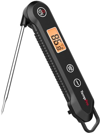 TempPro Digital Instant Read Meat Thermometer for Grilling Waterproof Kitchen Food Thermometer with Calibration Backlight Baking Bread Candy Thermometer Cooking Tools Utensils (Previously ThermoPro)