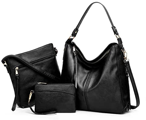 Pahajim Bolso Mujer Bandolera Grande PU Cuero Bolso de Hombro Shopper Elegante Bolsos Hobo Conjunto de Bolsos y Cartera para Trabajo, Compras y Viajes