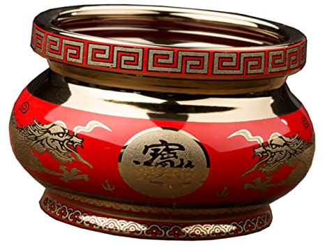 Cabilock Quemador De Incienso Porta Incienso Chino Cuenca del Dorado Feng Shui Cuenco del Chino Feng Shui De Vidrio Decoración Porta Incienso Mostrar Cónico Cerámica