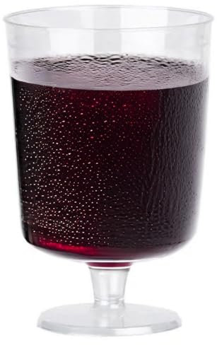 AIOS One-Piece Recyclable Plastic Wine Glasses. Capacity 230ml. (24)