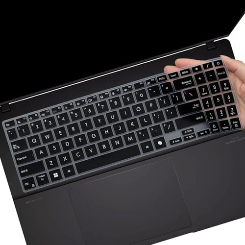 Tastaturabdeckung für 2025 2024 ASUS Vivobook 15 M5506 S5506 Q5507 S5507 S5507QA 15,6 Zoll, VivoBook 16 M1607 X1607QA M5606 S5606/VivoBook V16 V360. 7 16 Zoll Laptop-Tastatur-Schutzhülle, Schwarz