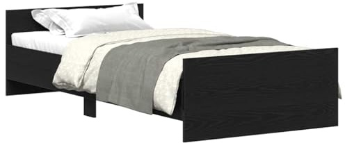 vidaXL Estructura de Cama sin colchón Roble Negro 90x200 cm, Muebles de Dormitorio, Base de Cama, Cama Individual, Cama, armazón de Cama