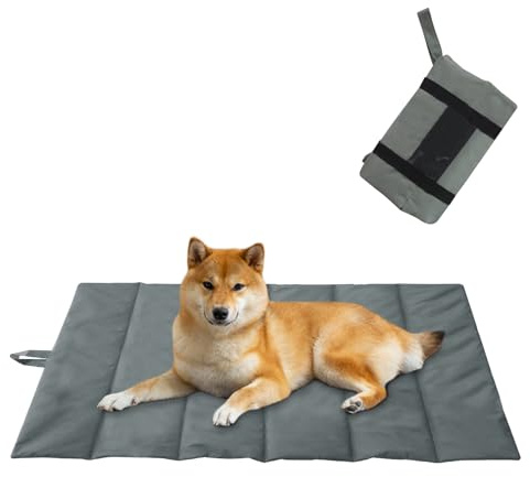 GOEDCH Tappetino per Cani Pieghevole: Cuccia Impermeabile Pieghevole, Coperta per Cani Lavabile in Lavatrice per Animali Domestici Materasso Multifunzione per Viaggi, Campeggio (Grigio)