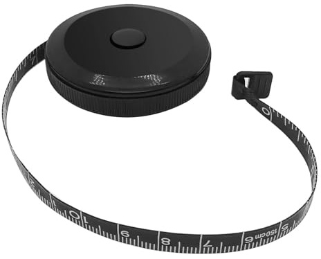 Astrumdex Maßband Körper 150 cm/ 60 zoll Einziehbar Bandmaß Schwarz für Schneidermaßband Körpermessung