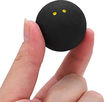 Tissting Palla da Squash Doppio Punto Giallo 37mm, Gomma ad Alta Elasticità con Doppia Marcatura per Allenamento e Tornei Professionali Club Sportivi