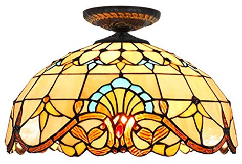 YRYRYW Lampada del soffitto in Vetro Color Barocco in Stile Lampada del soffitto del corridoio retrido per Il Portico da 16 Pollici Corrido Household faucets