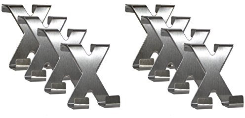 all-around24® 8 x Türhaken X-Form Edelstahl Handtuchhaken - Garderobenhaken - Haken - Handtuchhalter - Kleiderhaken - Schrankhaken