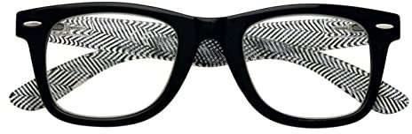 Zippo Occhiali da Lettura, Realizzati con Montatura dalle Linee Morbide, Ideale per Uomo e Donna, Diottria +2.00, Color Nero, Aste Rigate