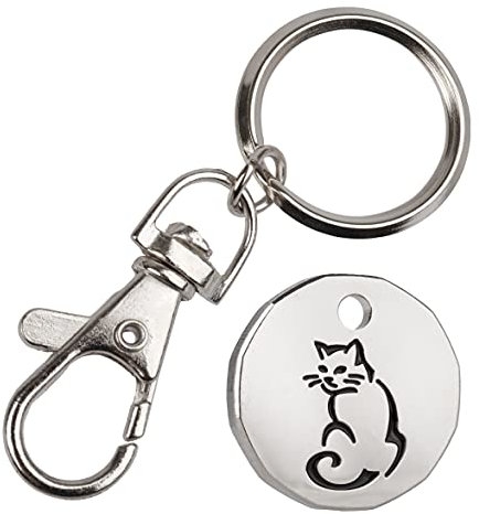 Harts 1 unit New Shape £1 coin Trolley Tokens Keyrings Supermarket Locker (Cat)