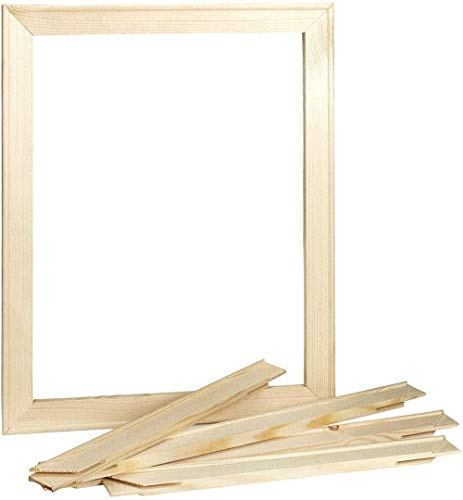 ivaxdayuqan Wood Frame Canvas Stretcher Bars 16x20 Inch with Thumb Tacks for Oil Painting and Paint by Numbers, DIY Arts Accessory Materials (4 Strips) (40x50cm)
