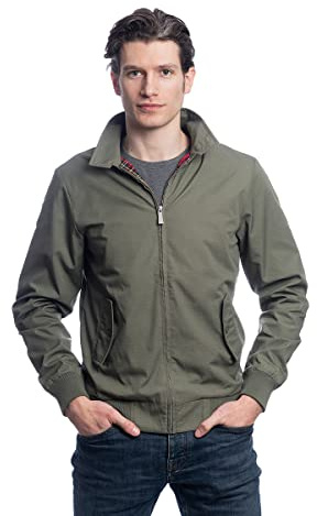 HARRINGTON - CHAQUETA RIPSTOP RECICLADO - HOMBRE - Chaqueta corta - Corte ajustado - Cortaviento y repelente al agua - 65% poliéster reciclado, 35% algodón - KAKI - L