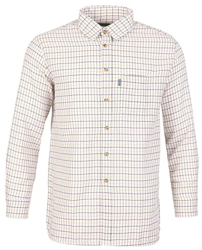 Fort - Tattersall Shirt - Size Large, Green - Men's Brushed Flannel Work Shirt with Chest Pocket - Long Sleeve, Durable Cotton/Polyester Blend - Easy Care - Ideal for Farm, Work, Outdoor & Casual Wear