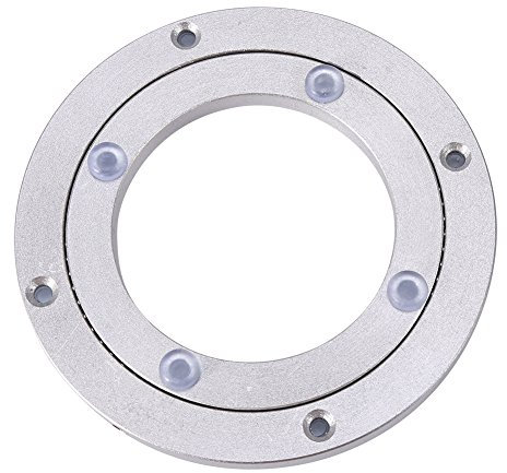 OKJHFD Hardware per Cuscinetto Girevole per Impieghi Gravosi, Piatto Girevole in Lega di Alluminio Tavolo da Pranzo Rotondo per Piatto Girevole,Piatto Girevole in Metallo (4in*H8.5MM)
