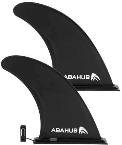 Abahub 9'' SUP Fin 2 Pack Inflatable Paddle Board Replacement Fins, Quick Release Slide in Detachable Center Surfboard Fin for iSUP Stand UP Paddleboard Inflatable Boards 9 Inch Black