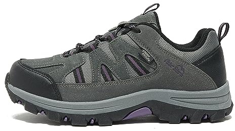 Peter Storm Women's Buxton Walking Shoe with High Traction Rubber Sole & Speed Lacing, Waterproof (Grey, UK Footwear Size System, Adult, Women, Numeric, Medium, 6)