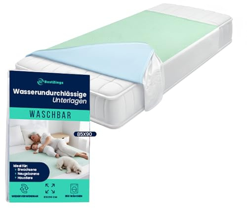 BESTZINGS Alèse Lit Adulte Bébé Protection Matelas Imperméable Lavable Pipi Stop Tapis à Langer Jetable Alèse avec ailettes Protection Lit Absorbante 85x90 Pack 1