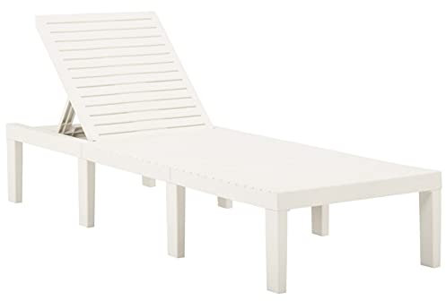 ShGaxin Sdraio in plastica Bianco, Sdraio Giardino Esterno, Lettino Piscina, Sun Lounger, Sdraio Da Giardino, Letto Giardino Esterno, Lettino Spiaggia 315826