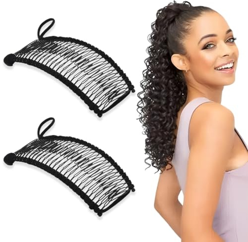 BQRKOTM 2 Piezas Pinza De Plátano Para El Cabello Para Mujer 30 Dientes Con Peine Doble Extensible Clip De Plátano Peines Decorativos Para Cabello Natural Rizado Ondulado Grueso (Negro)