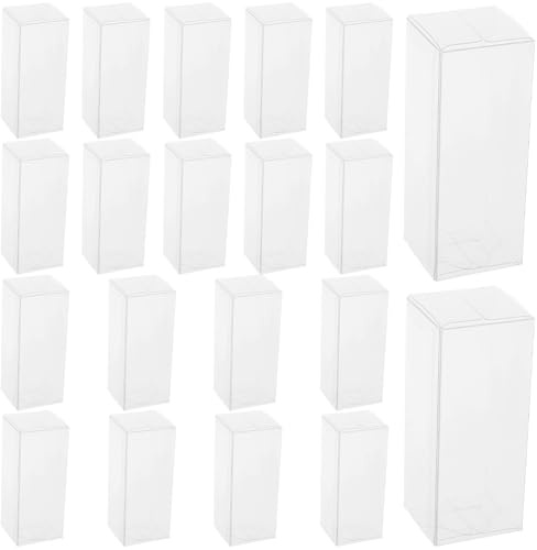 BEAMARKER 20 pz Scatole di Plastica Trasparente per Bomboniere Da 1.6x1.6x4 pollici Scatole Regalo Trasparenti Contenitori Vuoti per Matrimoni, Compleanni, Feste, Confezioni Regalo per Caramelle, Bisc