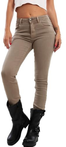 Toocool Jeans Donna Pantaloni Push Up Aderenti Skinny Slim Elasticizzati FX1217 [Kaki,XL]