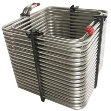 HYRTEFBN Tubo de Bobina Enfriador de Cerveza Tubo de Vino Acero Inoxidable, Material 304, 8mm, Tubo refrigeración bidireccional for Caja aislada Cerveza, 220X220MM