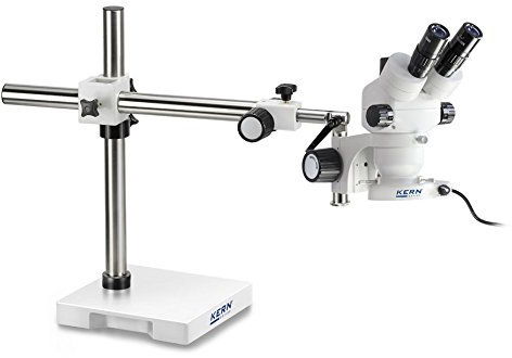Kern OZM 913 - Set stereomicroscopi, Set stereomicroscopi predefiniti con stativo universale ed illuminazione per una postazione di lavoro funzionale, Tubo: Trinoculare, Obiettivo: 0,7x - 4,5x, Illumi