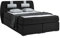 Atlantic Home Collection Boxspringbett REX, 140 x 200 cm, inklusive Topper (Härtegrad H2) und Nackenkissen, schwarz