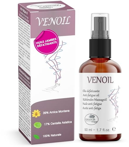 Venoil Aceite De Masaje Relajante 50ml Aceite Corporal Hidratante con Arnica Centella Ginkgo e Ippocastano Aceite De Almendras Dulces Para Piernas Cansadas Y Pesadas Body Oil Natural