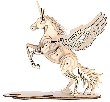 GuDoQi 3D Wooden Puzzle, for Adults Teens to Build [41 Pcs] - Unicorn | Woodcraft Construction Kit & Creative Home Decor & Ideal Gift for Birthday Christmas Father's Day