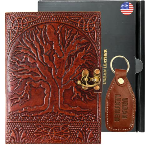URBAN LEATHER Grand Arbre De Vie Grimoire Journal D'Ombres Pour Homme Et Femme À Écrire, Journal De Voyage Vintage Marron Fait À La Main, Carnet De Croquis, Scrapbooking, Écriture, Pages Vierges Non