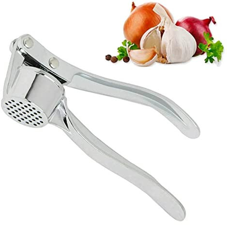 ACENIX Stainless Steel Garlic Press Crusher Mincer Ginger Peeler Squeezer Heavy Duty Zinc Alloy Garlic Crusher Presser Chopper Professional Food Prep Grade Dishwasher Safe Easy Clean Highly Durable