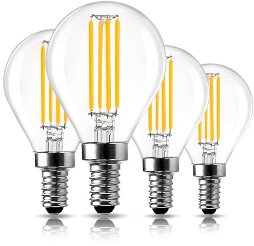 LangPlus+ E14 Skruv LED-lampor, Dimbar G45 Golfbollar, 4W, 4 Styck