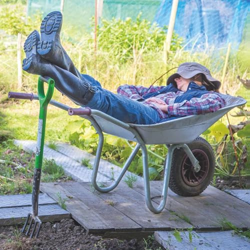 Noel Tatt Photographic Male General Greeting Card - 'Barrow Boy' - Gardener Asleep in Wheelbarrow - Suitable for Birthday - For Him - Cube Range
