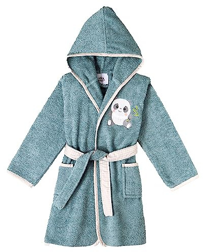 Peignoir Enfant bleu 100% coton OEKO-TEX® - Taille : 2-4 ans