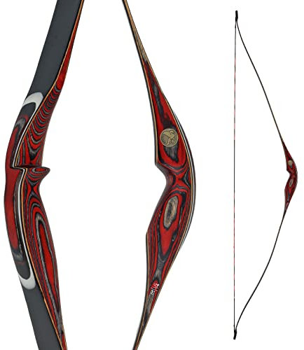 DRAKE ARCHERY Elite Scarlet - 54 Zoll - 20-45 lbs - Hybridbogen (eine Kombination aus Recurvebogen und Langbogen) (45 lbs, Rechte Hand)