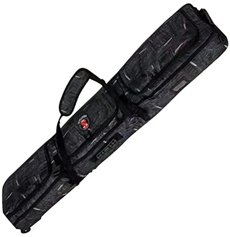 Tragbare Snowboardtasche mit Rädern zum Rollen, Nass- und Trockentrennung, Skischuhe mit Mehreren Fächern und Helmtasche, Einzel- / Doppelboard-Skitasche für Flug- und Straßenfahrt