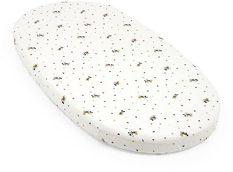 Stokke Sleepi Spannbettlaken, Mickey Celebration - Weiches Laken für süße Träume - Für das Stokke Sleepi Baby-/Kinderbett gefertigt - 100% feiner Baumwoll-Perkal - Waschbar