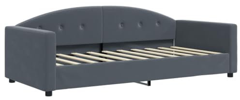 vidaXL Sofá Cama Terciopelo Gris Oscuro 90x190 cm