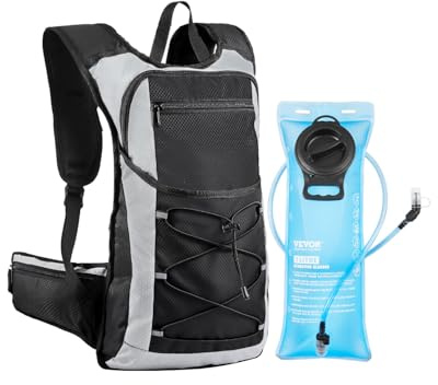 VEVOR Zaino Idrico, Zaino Idrico Isolato 15 Litri, con Sacca Idrica in TPU 3 L, Zaino da Escursionismo con Sacca Idrica, Zaino Idrico Giornaliero per Escursionismo, Corsa, Ciclismo, Campeggio Nero