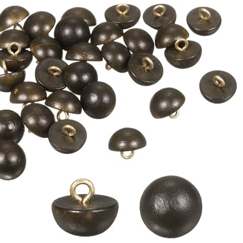 QUARKZMAN 30 Piezas De Botones De Madera 0.47 (12mm) Marrón Oscuro