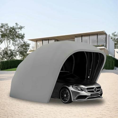 Garage Retrattile Semiautomatico, Posto Auto Coperto Pieghevole Per Esterni In Acciaio Inossidabile, Tendalino Per Auto Retrattile Pieghevole, Tenda Per Auto Portatile Per Parcheggio, Cortile, Giardin